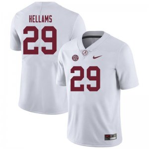 NCAA Men's Alabama Crimson Tide #29 DeMarcco Hellams Stitched College 2019 Nike Authentic White Football Jersey OR17U62NW